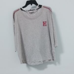 Tommy Hilfiger Red and Gray Crew Neck Sweater